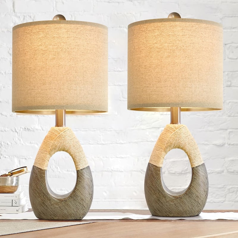 Boho Table Lamps Bedroom Living Room Set 2 Sleeping and Reading,Small ...